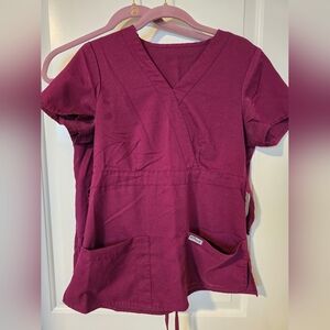Grey's Anatomy Wine/Maroon Scrub Set